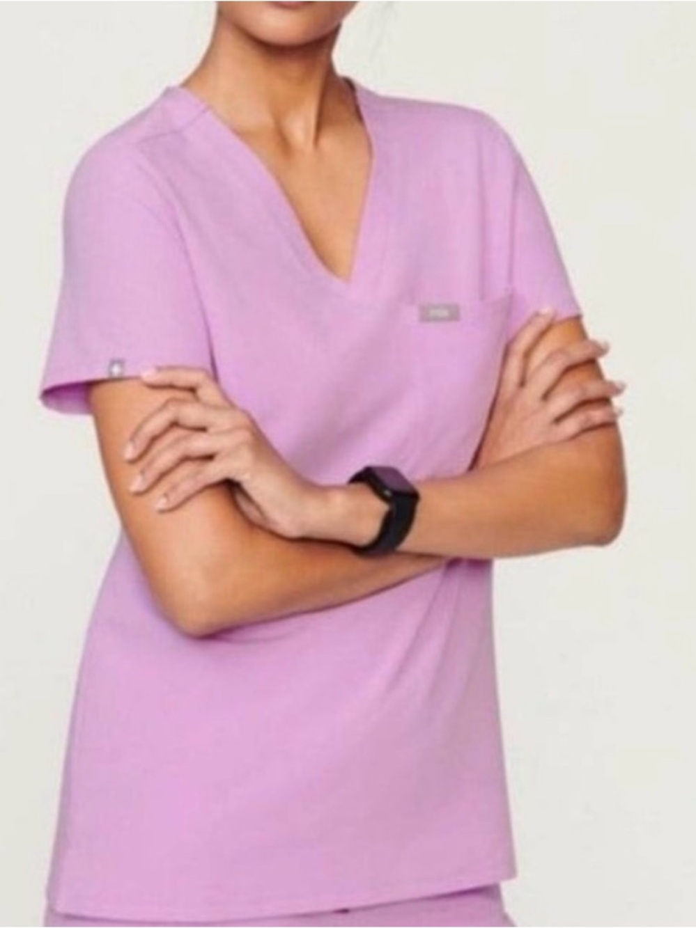 Figs Lavender V-Neck Scrub Top